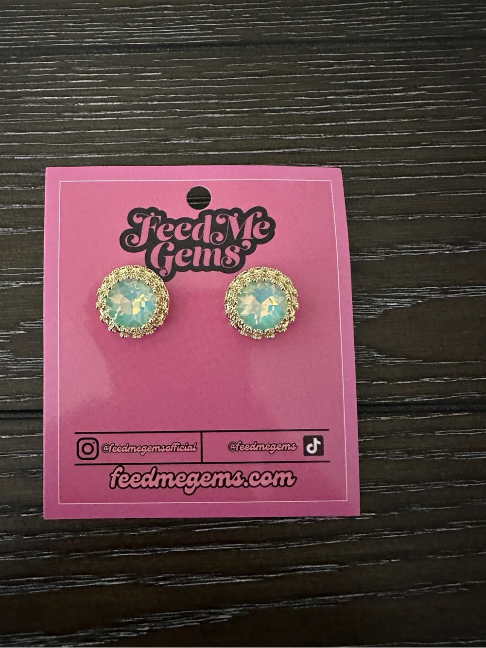 Feed Me Gems Pistachio Queen Studs